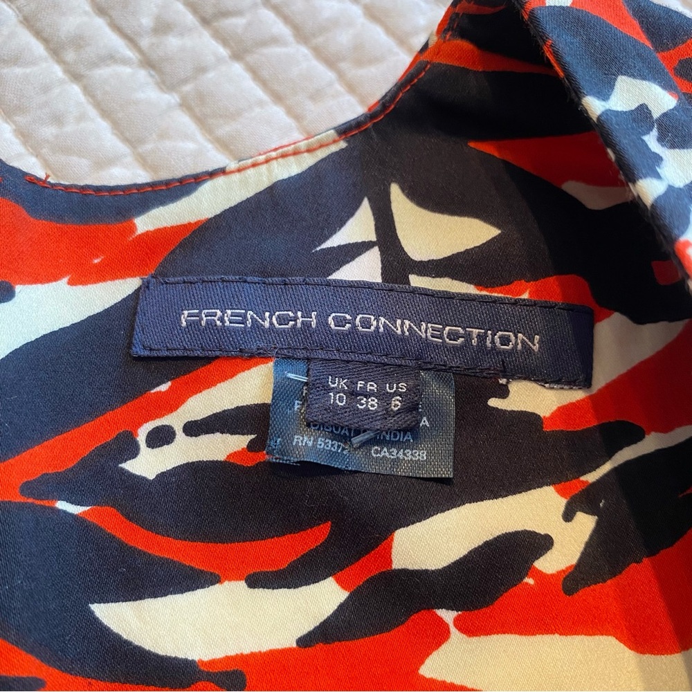 French Connection V-Neck Sleeveless Sheath Dress Size 6 Maximalism Party Office - Picture 11 of 13